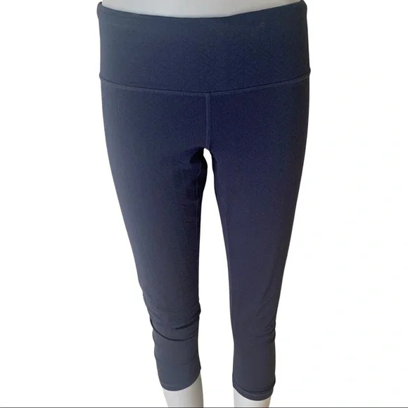 PRANA Textured Ruched Cropped Capri Blue Leggings - Picture 1 of 12
